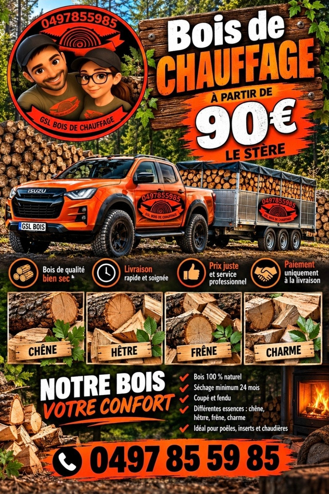 bois de chauffage, 6 m³ of meer, Ophalen, Overige houtsoorten, Blokken