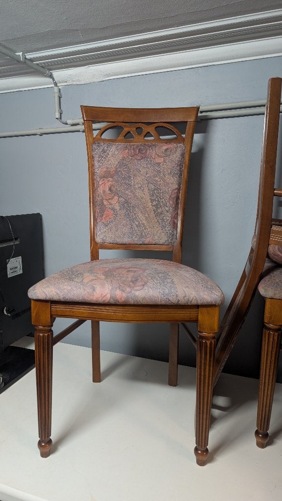 Chaise salle à manger (6 pièces), Néoclassique, Brun, Enlèvement, Tissus