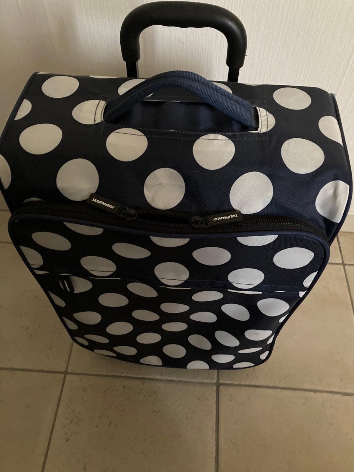 Ikea valies blauw met witte bollen, Ophalen, Zo goed als nieuw, Blauw