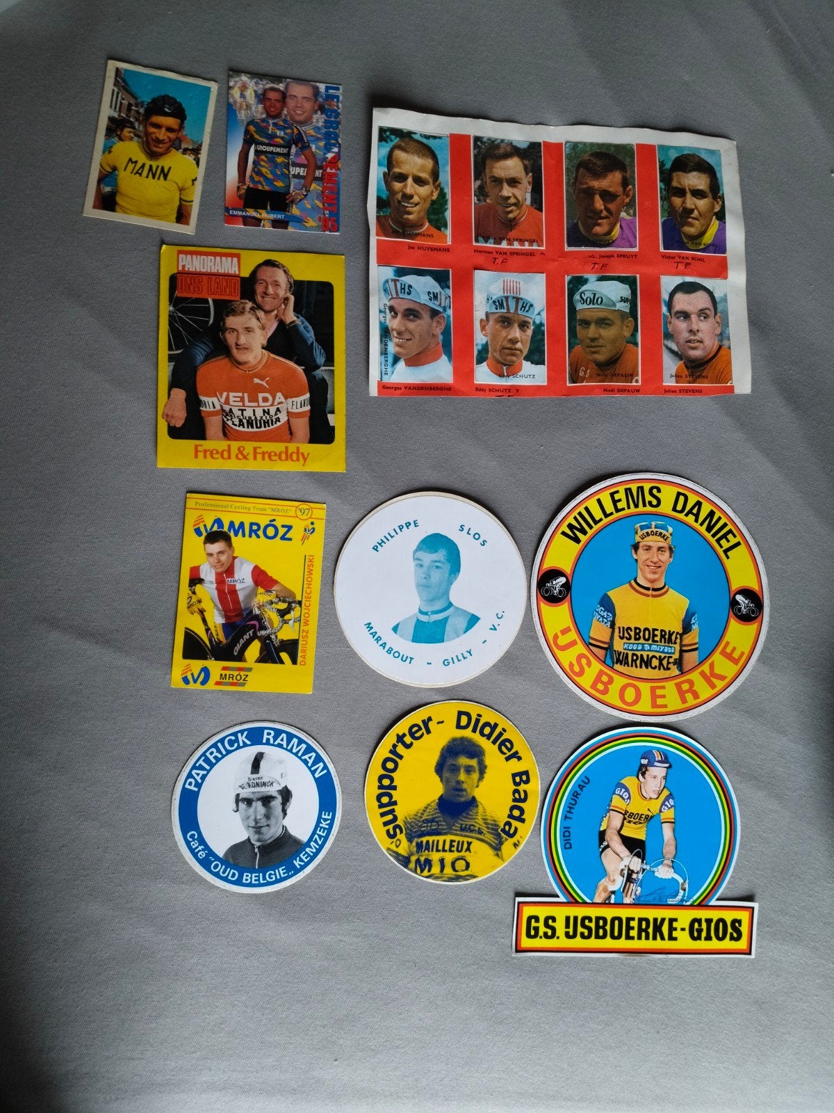 groot lot vintage stickers wielrennen, Verzamelen, Ophalen of Verzenden