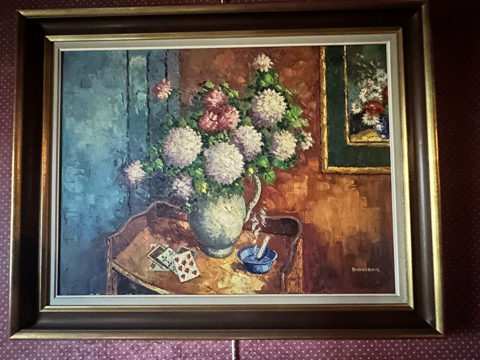 peinture Armand LACOUR – Nature morte 70×60 cm, Antiquités & Art, Peinture à l'huile, Signé, Enlèvement, Toile