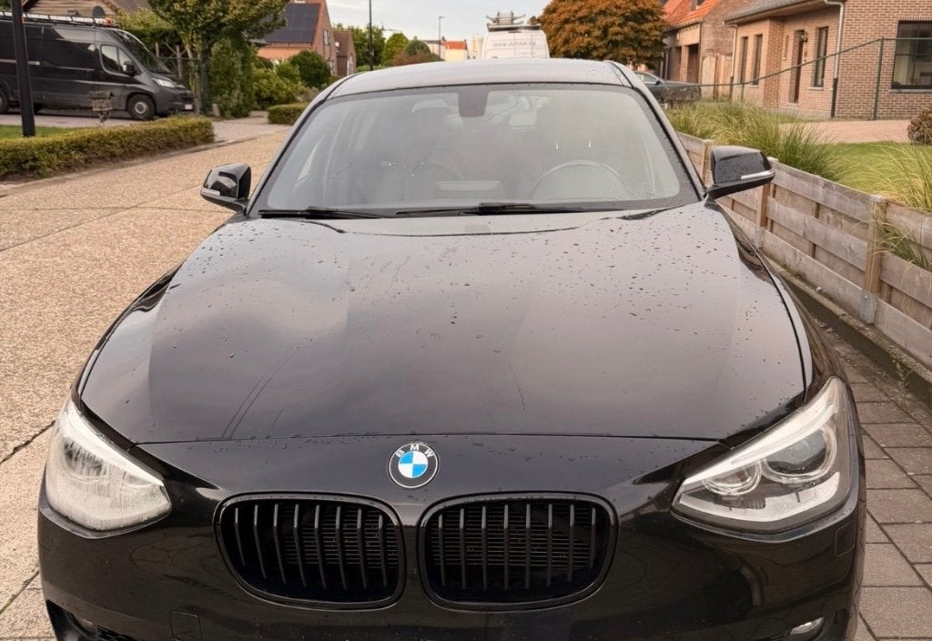 BMW 116d, Auto's, BMW, Zwart, Zwart, Leder, 5 deurs