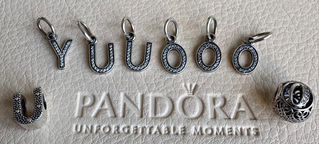 Pandora letters hangers, Pandora, Nieuw, Ophalen of Verzenden, 4 bedels of meer