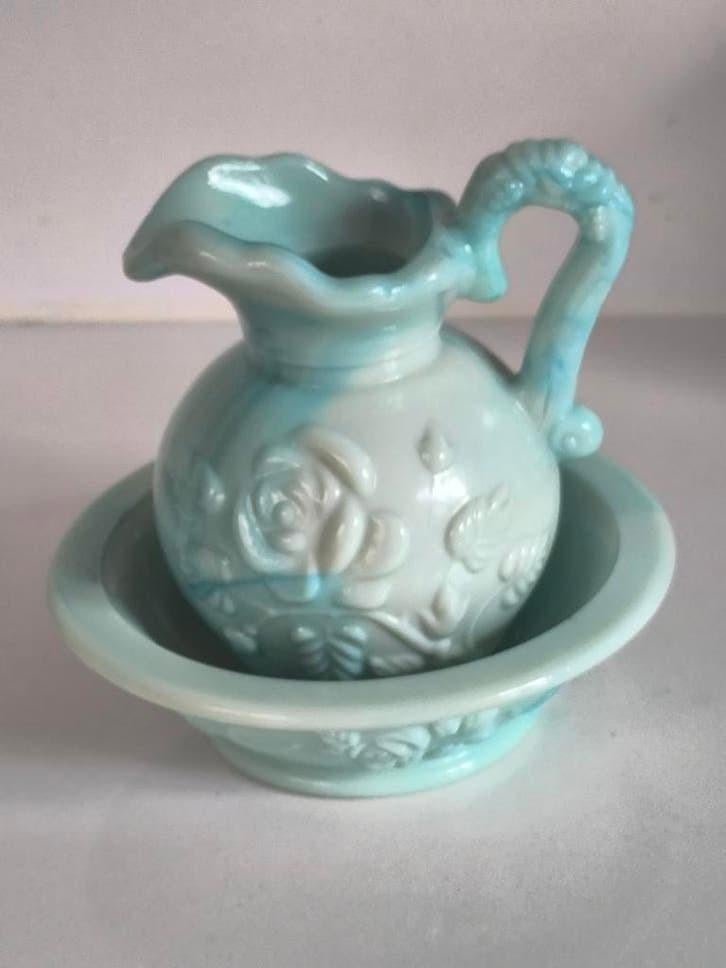 Avon jadeite melkglas kruik en kom, Antiek en Kunst, Ophalen of Verzenden