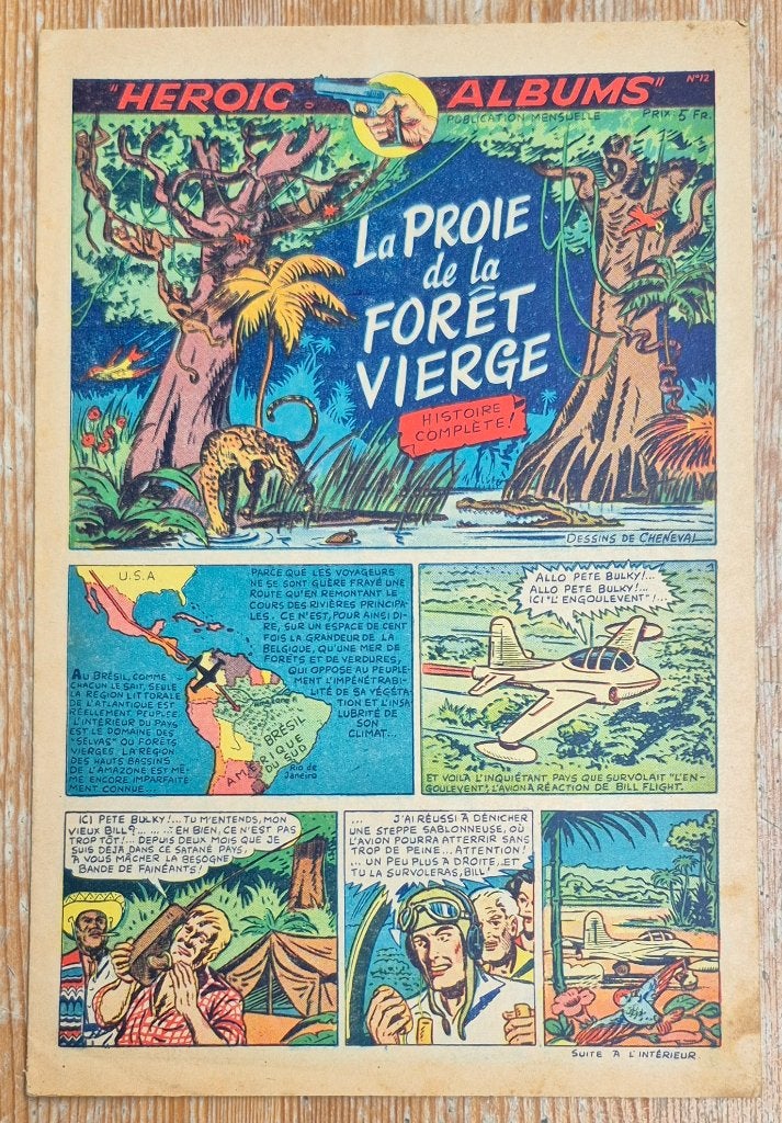 Heroic albums 12 La proie de la forêt vierge 1946 Cheneval, Livres, Enlèvement ou Envoi, Une BD, Utilisé, Cheneval