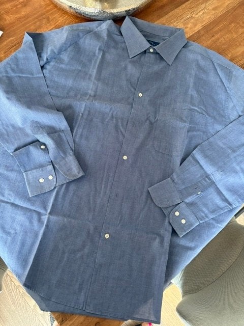 Chemise vintage taille 45/46, Enlèvement ou Envoi, Comme neuf, Bleu, Autres tours de cou