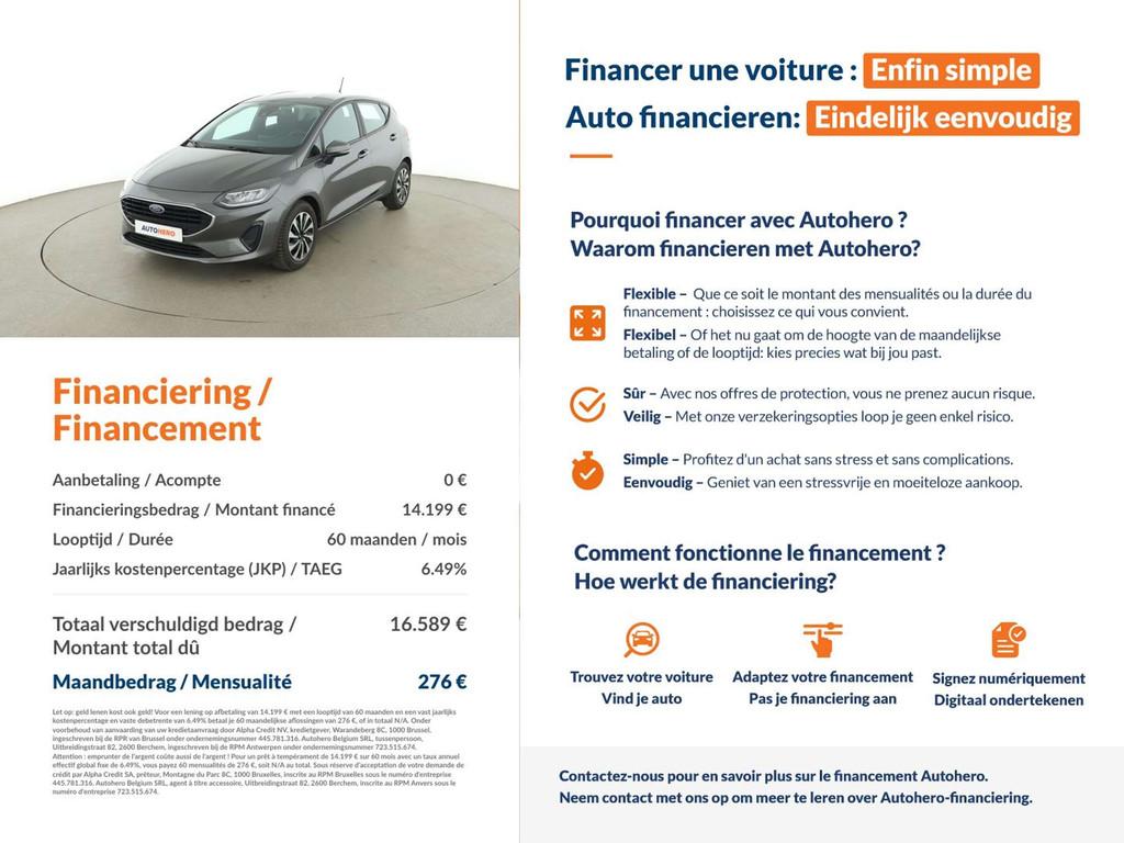 Ford Fiesta 1.0 EcoBoost Mild-Hybrid Cool & Connect, Auto's, USB, Stof, Gebruikt, https://public.car-pass.be/vhr/f307e295-ff1c-4485-8105-de6f54c8b302