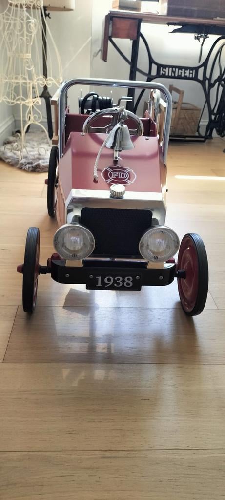 Metalen retro brandweer trapauto – compleet & in mooie staat, Enlèvement
