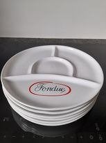fondue borden 6 stuks, Ophalen, Zo goed als nieuw, Bord(en)