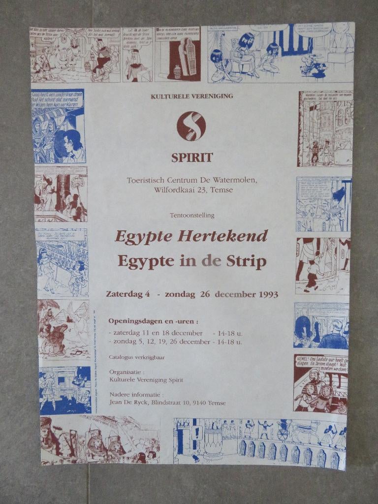 1993 Spirit Temse Egypte in de strip Suske Wiske Kuifje ea, Enlèvement ou Envoi, Tintin, Comme neuf, Image, Affiche ou Autocollant