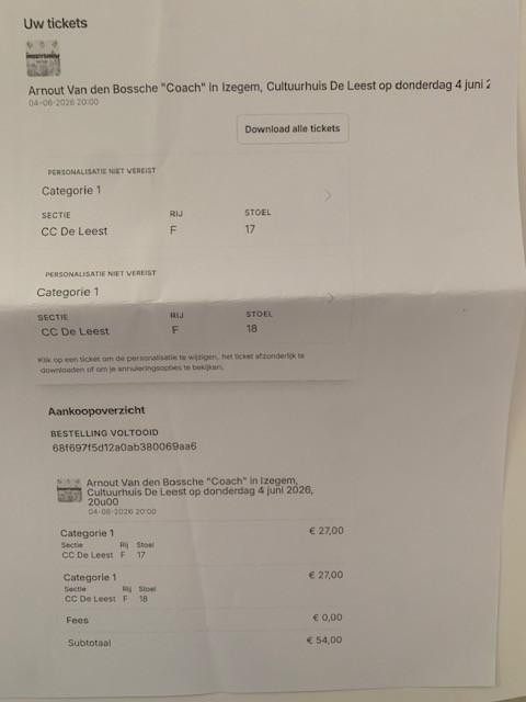tickets, Tickets & Billets, Théâtre | Cabaret & Humour, Deux personnes, Juin