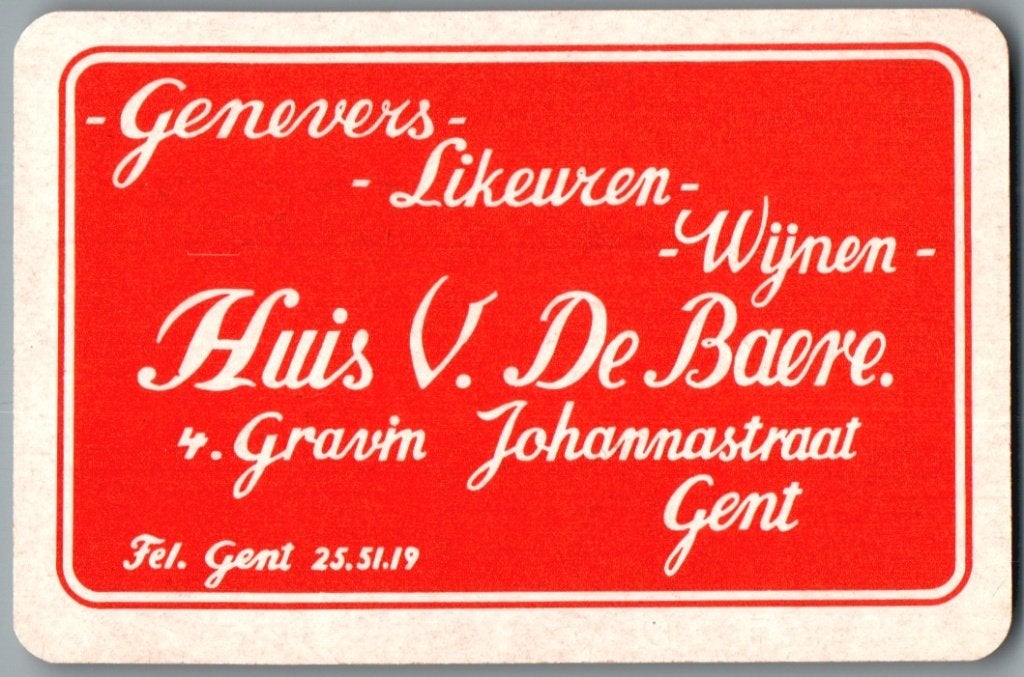 speelkaart - LK15593 - huis De Baere Gent, Verzamelen, Speelkaarten, Jokers en Kwartetten, Verzenden, Zo goed als nieuw, Speelkaart(en)