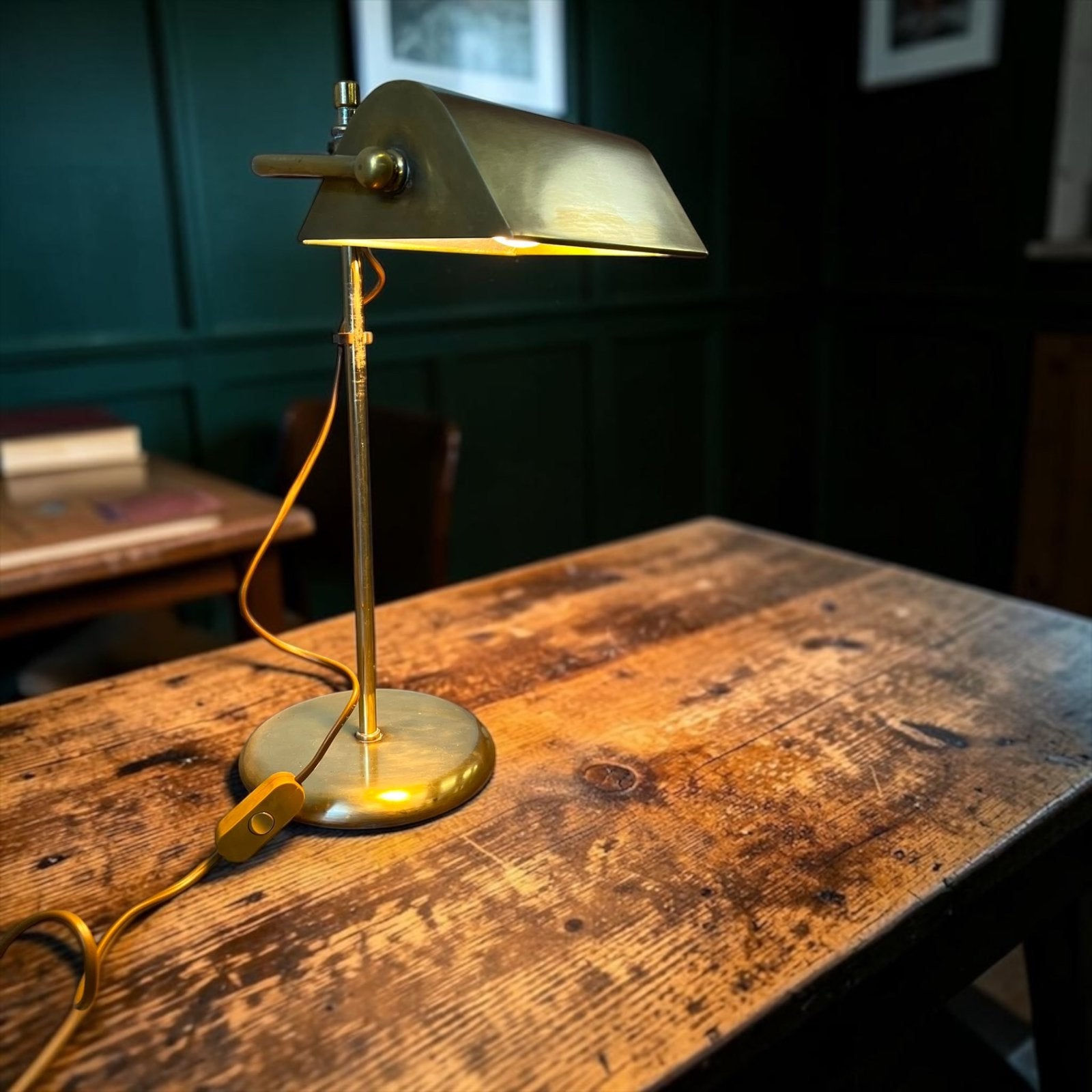 Lampe de banquier vintage de bureau/de table, Envoi