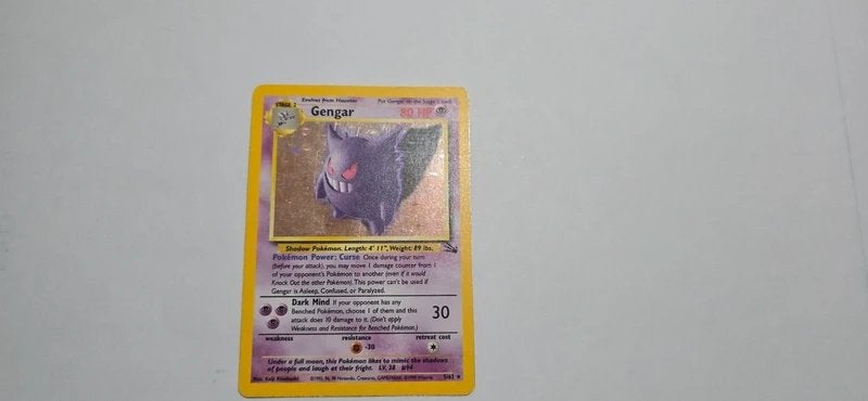 Gengar Fossil 5/62 (Vintage Pokémon Card), Enlèvement ou Envoi, Utilisé, Cartes en vrac, Foil