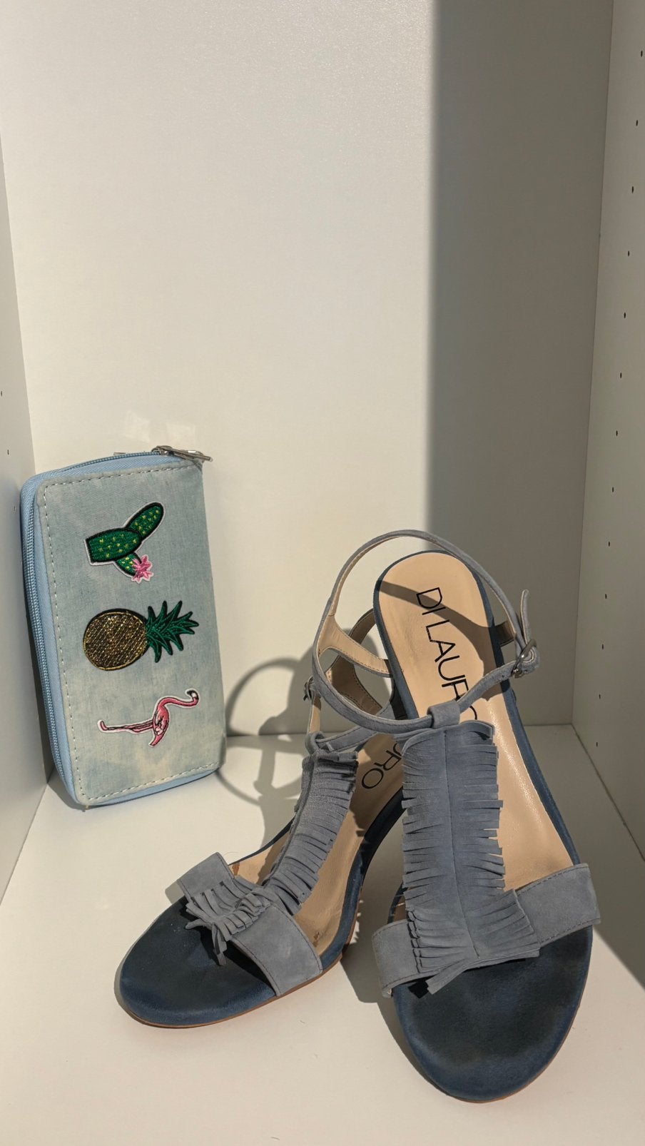 Sandales en daim bleues (DI LAURO Italy) 40, Vêtements | Femmes, Chaussures, Enlèvement, Porté, Bleu