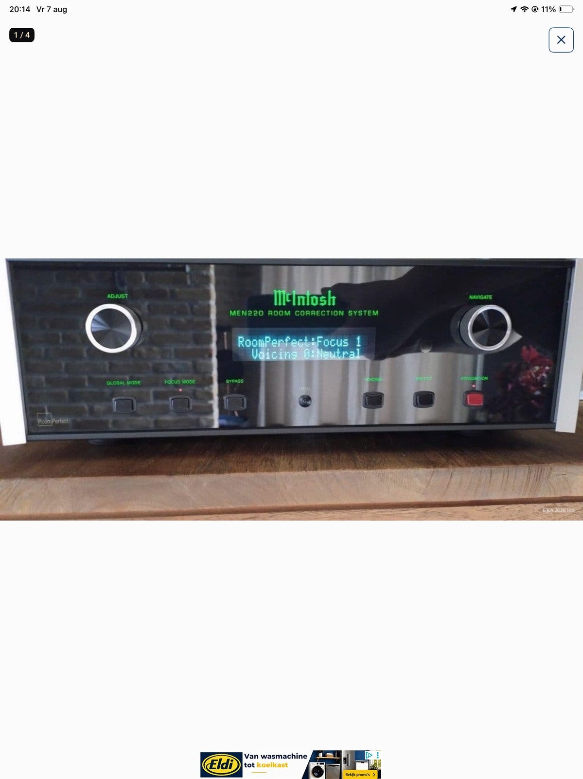 Correcteur de chambre McIntosh MEN 220, Enlèvement ou Envoi, Comme neuf