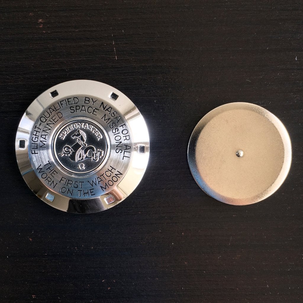 Omega Speedmaster 145.022-74 caseback + dust shield., Ophalen, Staal, Gebruikt, Staal