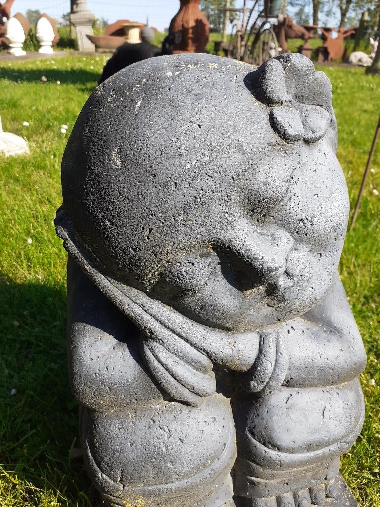 MOINE SHAOLIN ENDORMI EN PIERRE PATINEE, Enlèvement, Utilisé, Autres matériaux, Bouddha