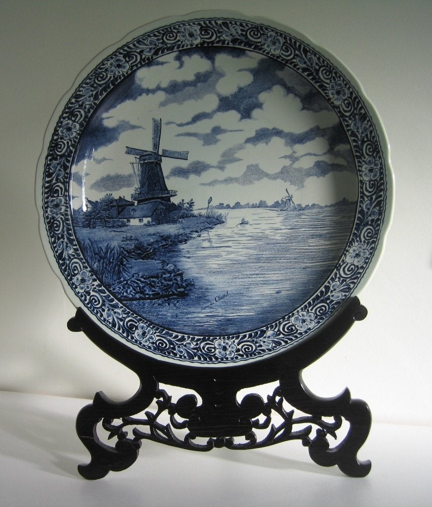 Bord in Delfts-blauw op staander  -  8101, Ophalen