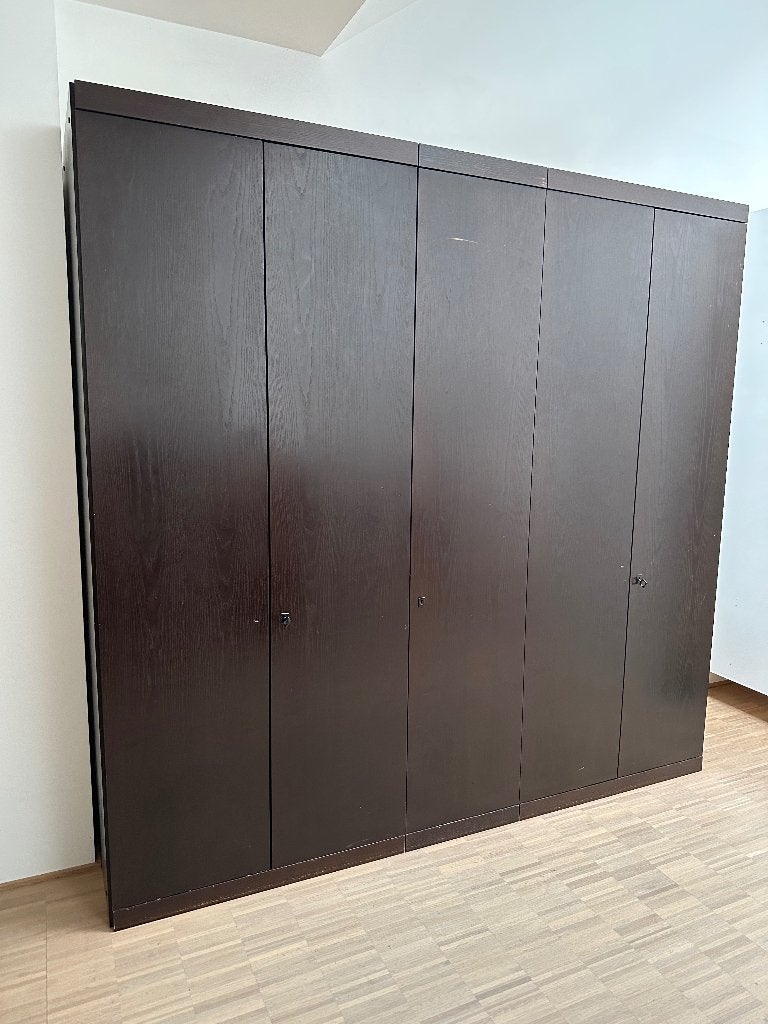 Bruine kleerkast kledingkast (225 x 62 x 219 cm), Ophalen, Met deur(en), Gebruikt, 200 cm of meer