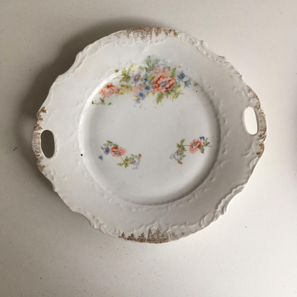 Bord met bloemmotief, Ophalen of Verzenden