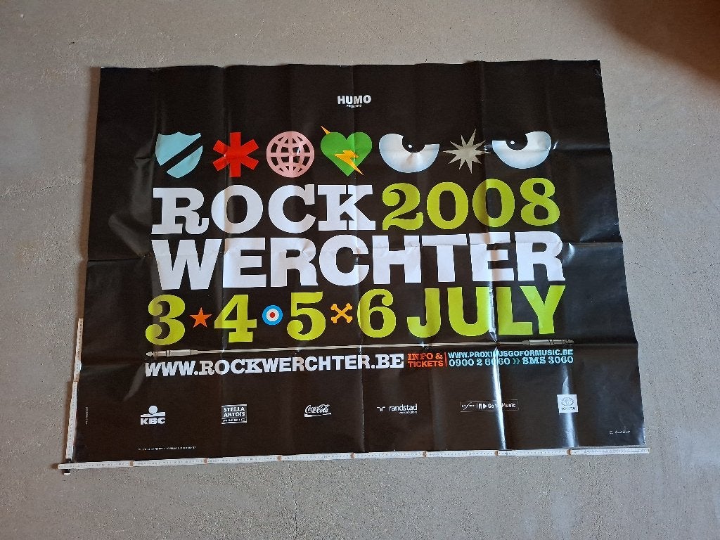 Rock Werchter 2008 poster, Collections, Posters & Affiches, Utilisé, Musique, Affiche ou Poster pour porte ou plus grand, Rectangulaire horizontal