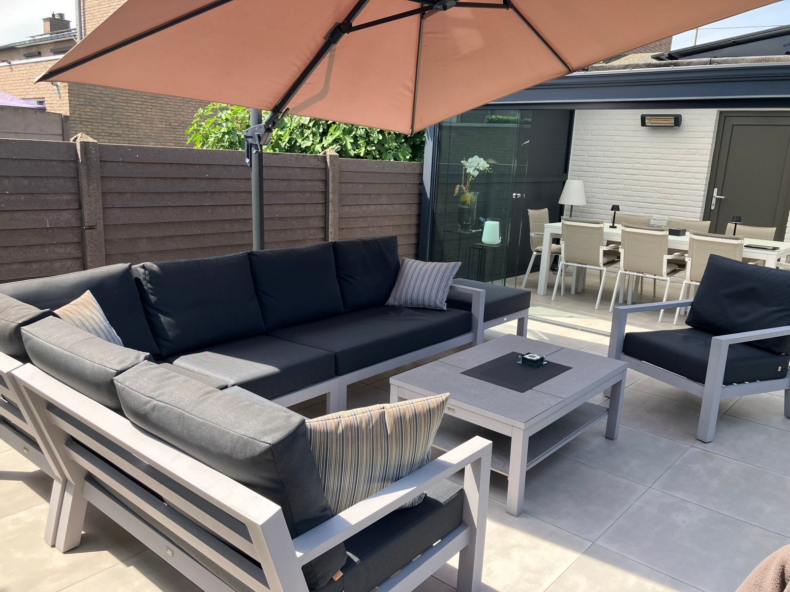 Set et table Life Lounge, Jardin & Terrasse, Aluminium, Comme neuf, Enlèvement, Sets de jardin