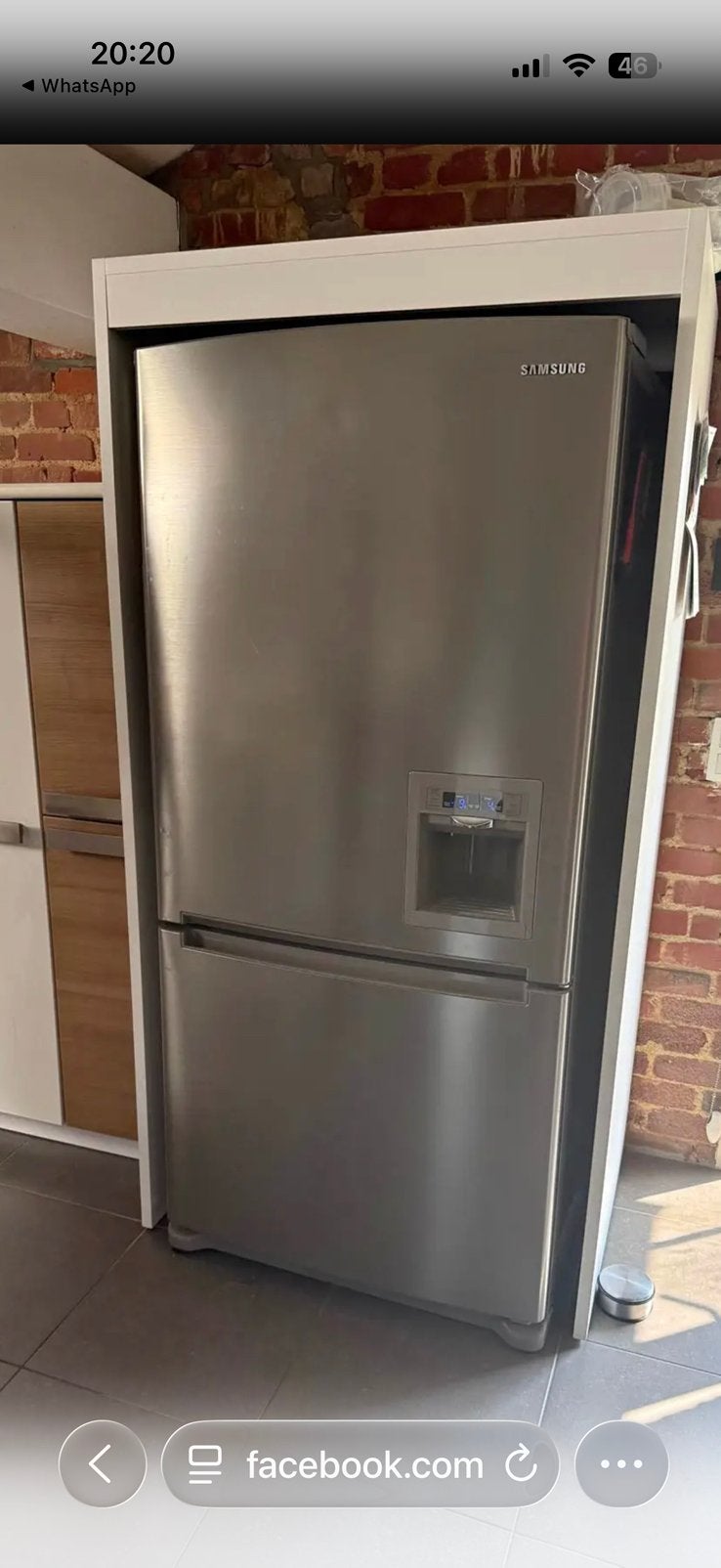 Samsung koel-vriescombinatie 250 euro, Elektronische apparatuur, Ophalen, Gebruikt, 60 cm of meer, 160 cm of meer