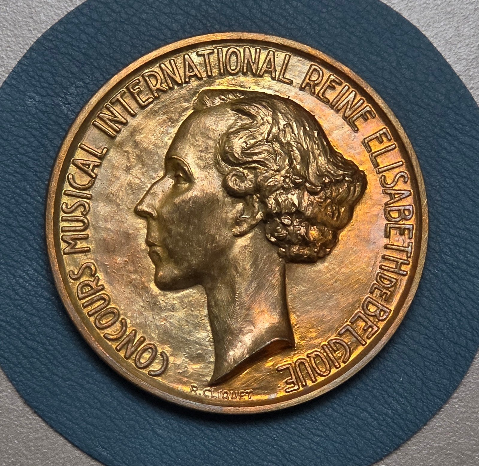 medaille brons verguld wedstrijd Koningin Elisabeth 1951, Ophalen of Verzenden