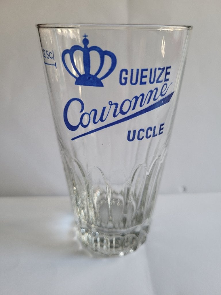 ancien verre à bière gueuze couronne Uccle, Collections, Enlèvement ou Envoi, Utilisé, Verre ou Verres, Autres marques