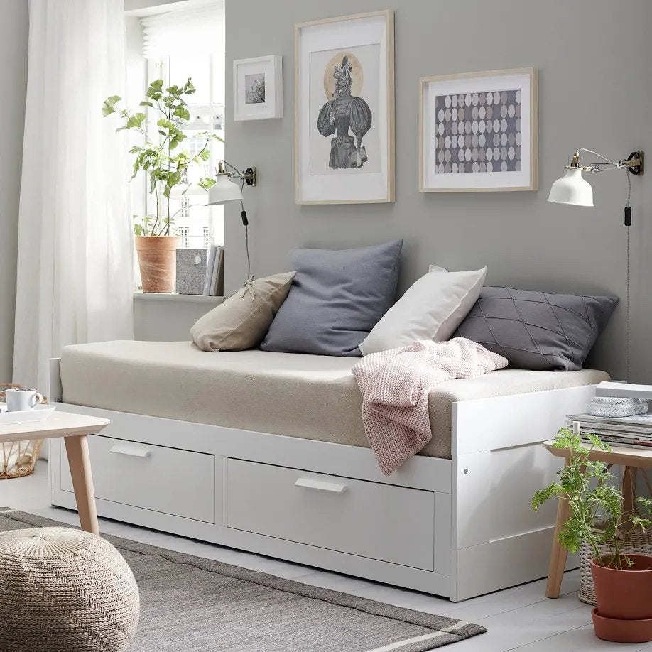 Brimnes Ikea eenpersoonsbed & tweepersoonsbed, Ophalen, Zo goed als nieuw