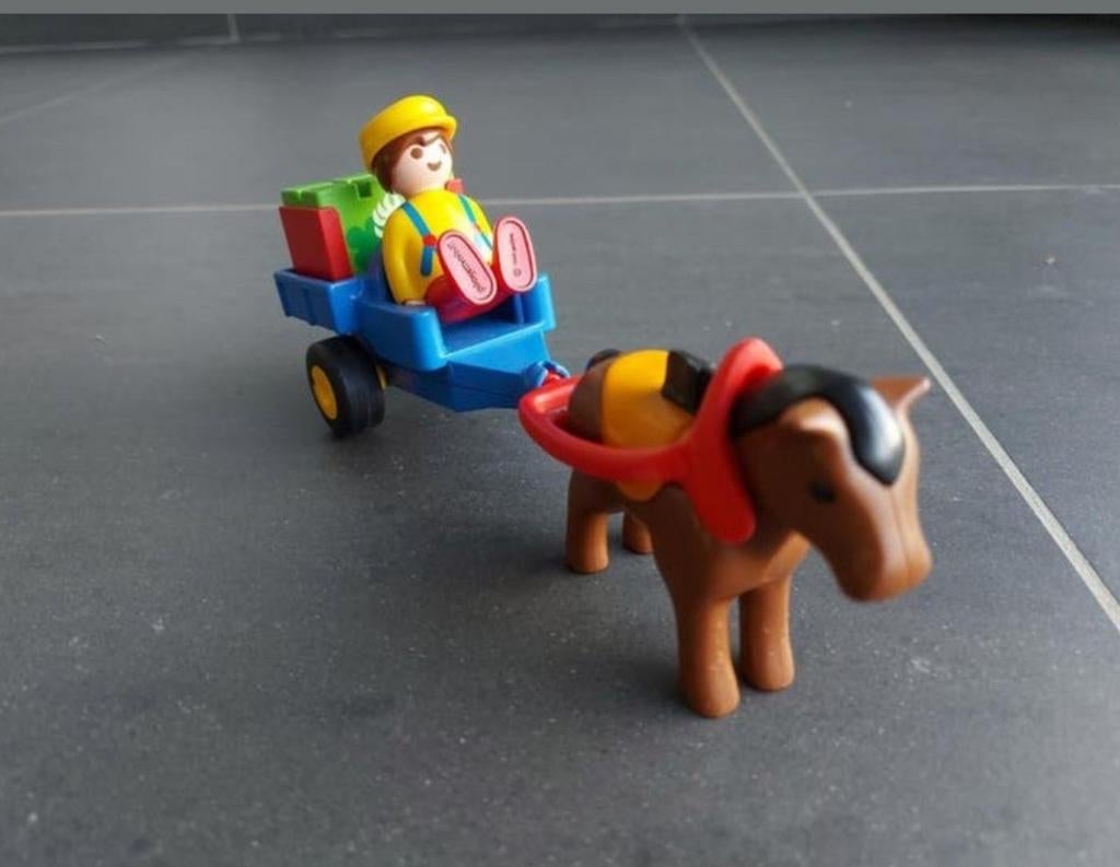 Playmobil 123 fermier avec cheval et charrette, Enlèvement ou Envoi, Comme neuf