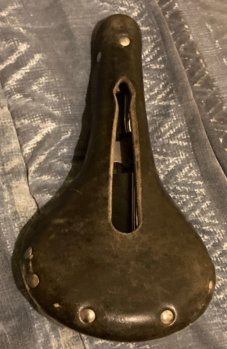 Selle de vélo vintage en cuir jamais utilisée, Neuf, Enlèvement ou Envoi, Selle, Cuir