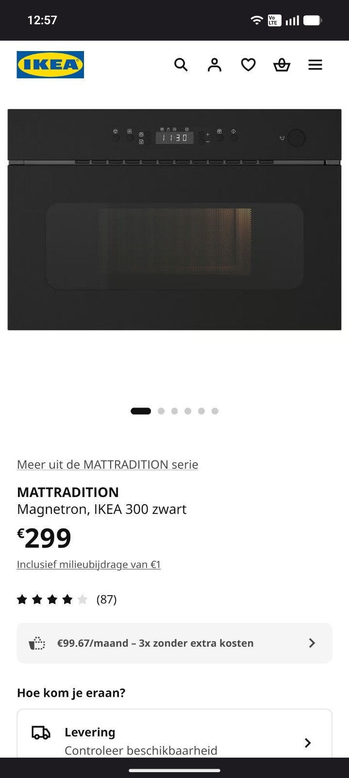ikea MATTRADITION magnetron zwart nieuw, Elektronische apparatuur, Ovens, Ophalen, IKEA, Nieuw, Microgolffunctie