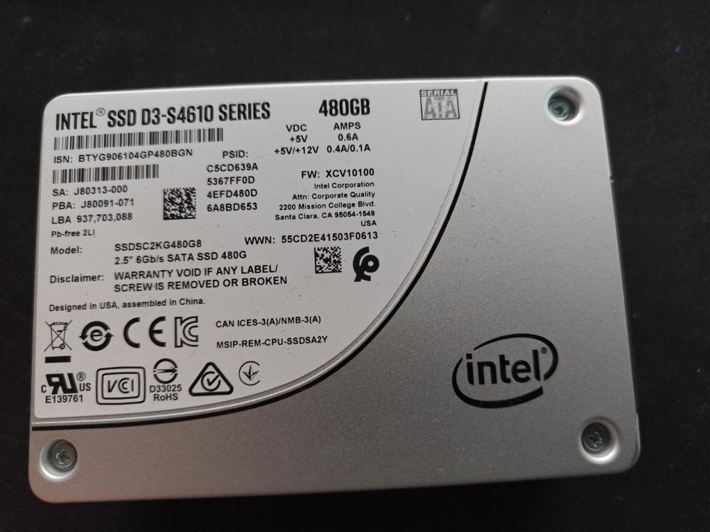 Intel D3-S4610 480 Go Enterprise SSD–Santé 98-100%– 5 pièces, Enlèvement ou Envoi, Interne, Intel, Serveur