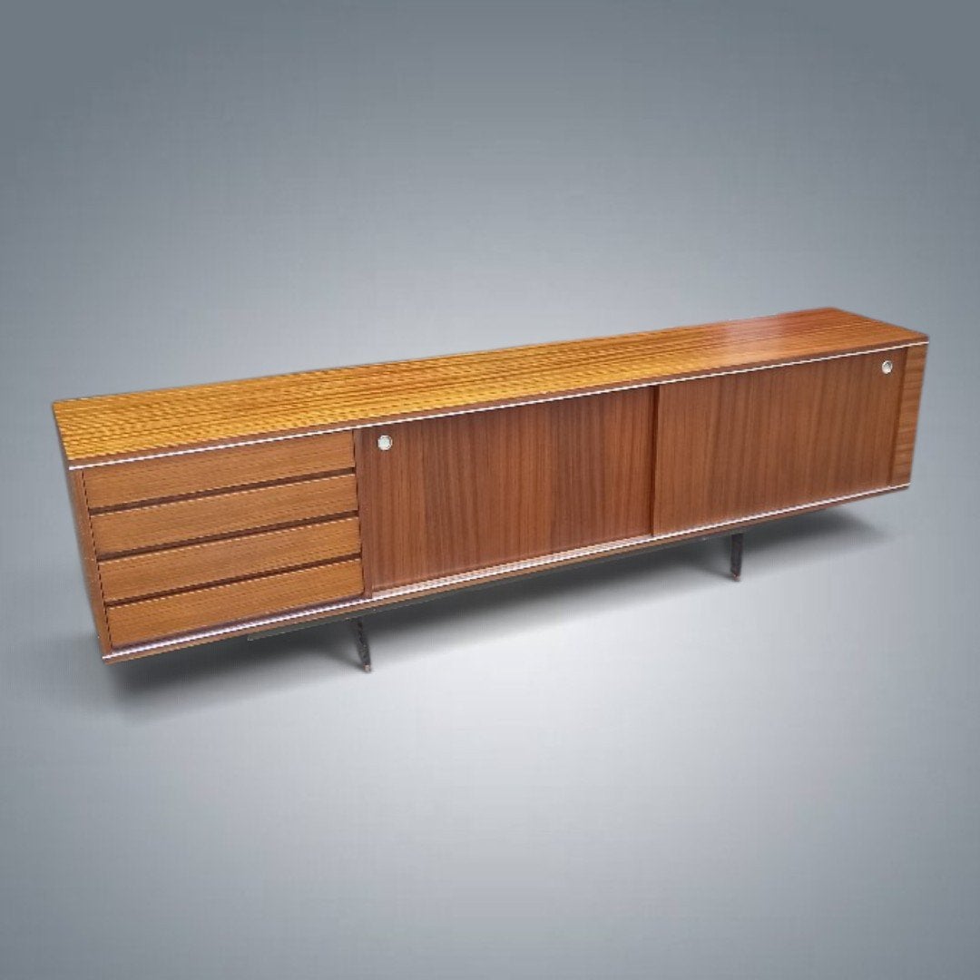 XXL Sideboard Vintage Dressoir Palissandre Indien 1960's, Enlèvement