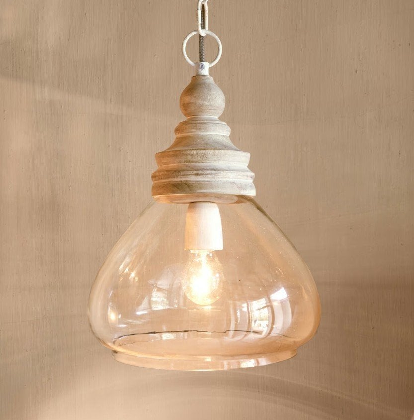 landelijke hanglamp luster - 3 stuks beschikbaar, Huis en Inrichting, Ophalen, Nieuw, Glas, Landelijk