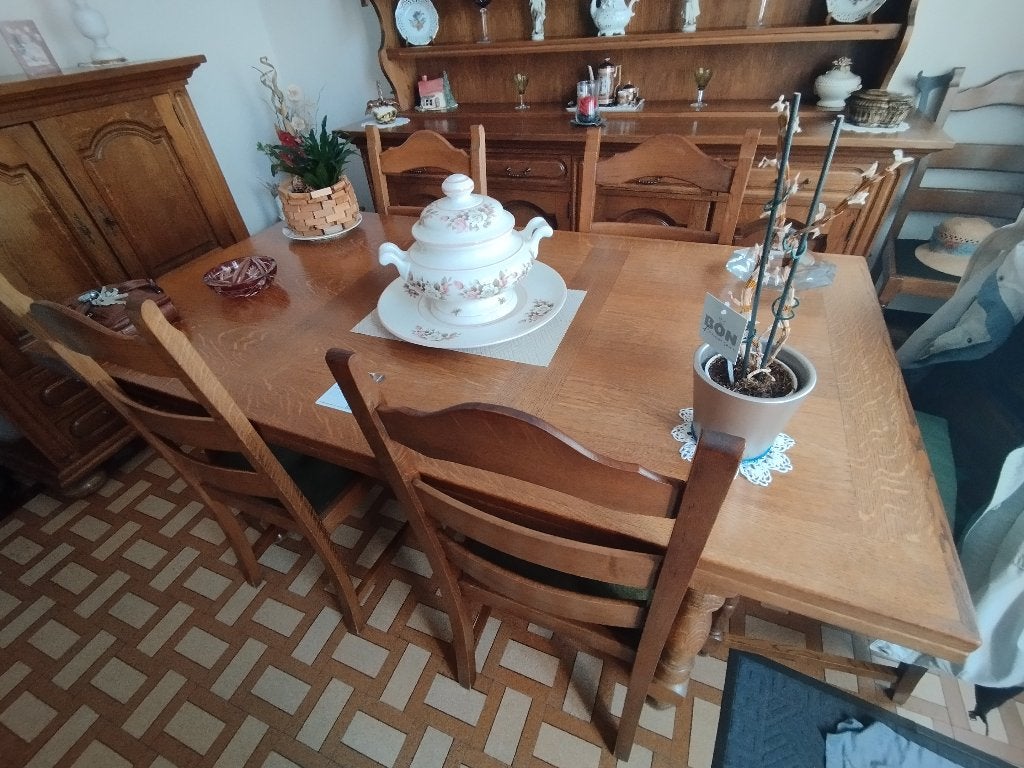 Salle à manger chêne, Enlèvement, Utilisé, 4 à 6 chaises