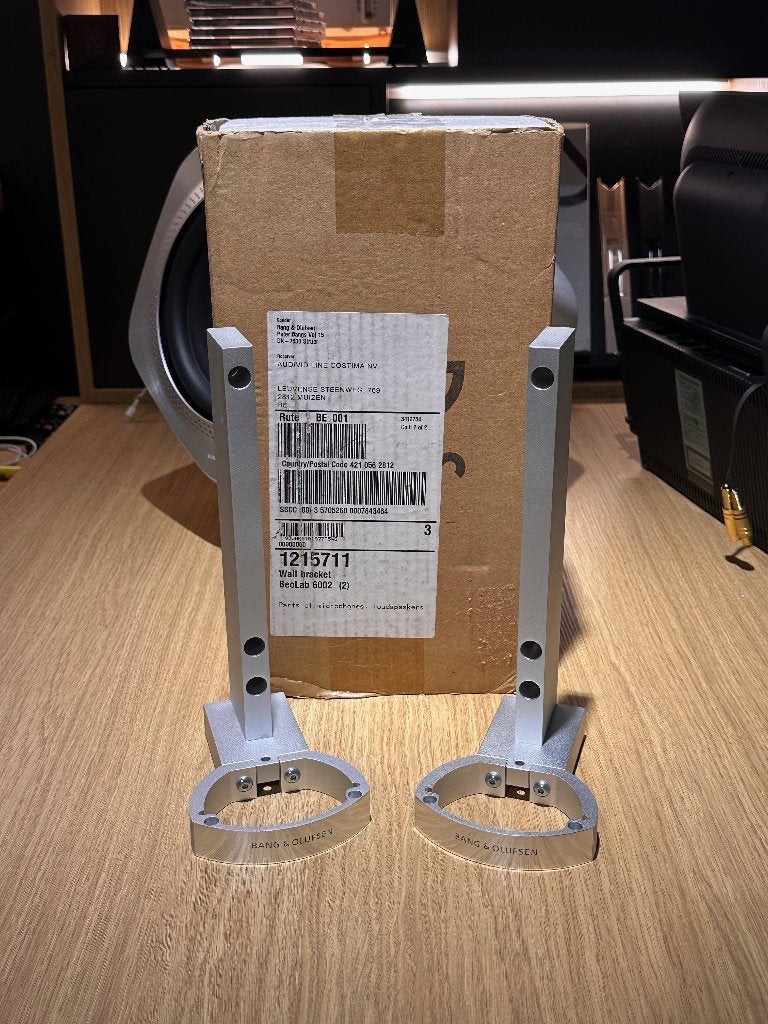 New old stock Bang & Olufsen muurbeugels Beolab 6000-6002, Neuf, Enlèvement ou Envoi, Info@bang-olufsen.dk, Supports muraux inclus