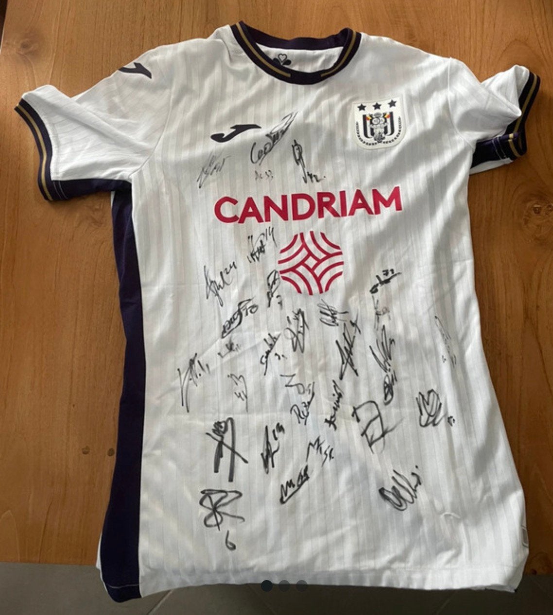 2021/2022 anderlecht truitje met alle handtekeningen, Enlèvement, Comme neuf