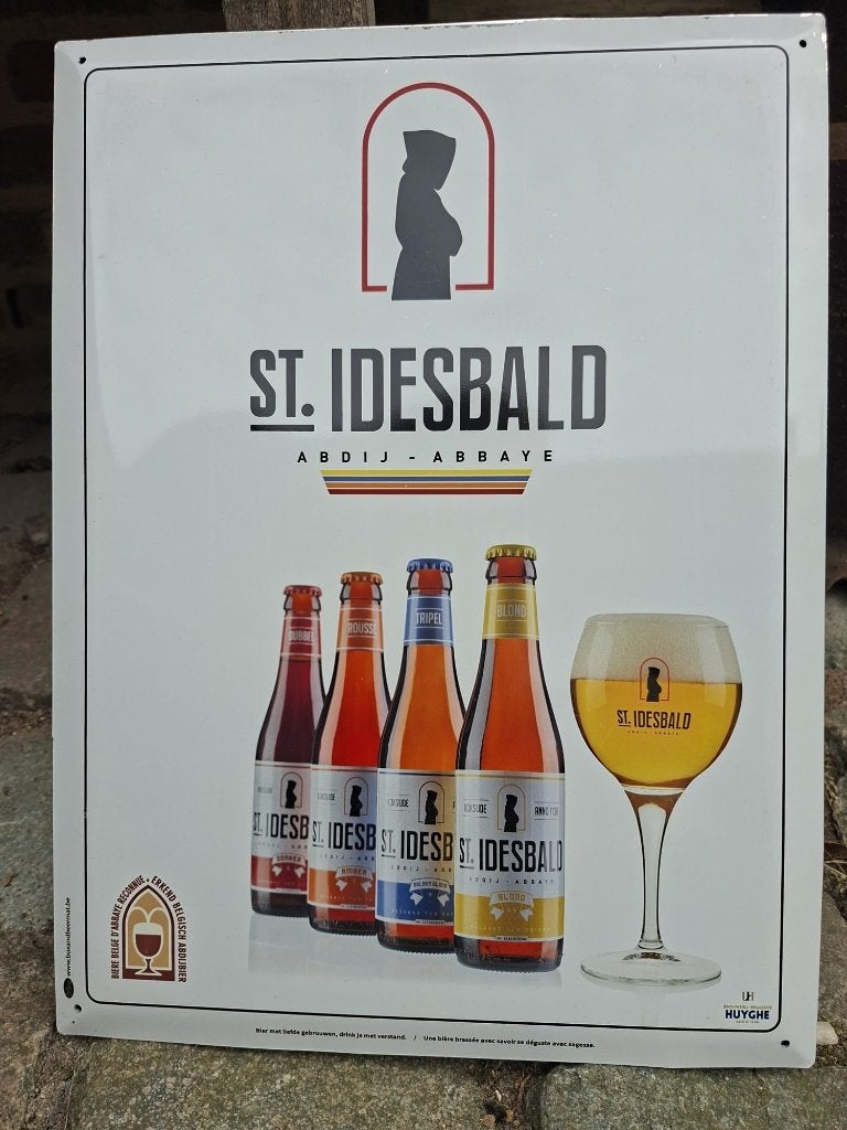 ijzeren reclame plaat St Idesbald abdij, Collections, Marques de bière, Neuf, Panneau, Plaque ou Plaquette publicitaire, Autres marques