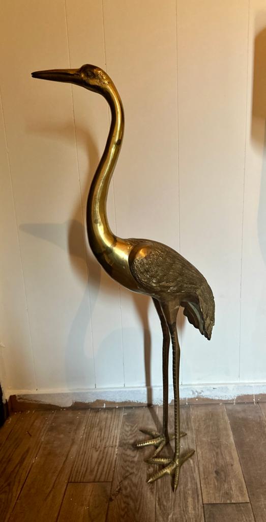 Exclusief vintage reiger beeld in brons, Ophalen