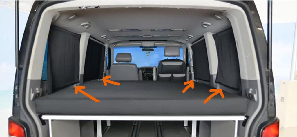 Kit d'occultation textile VW T5 / T6 / T6.1 Multivan, Caravanes & Camping, Enlèvement, Utilisé