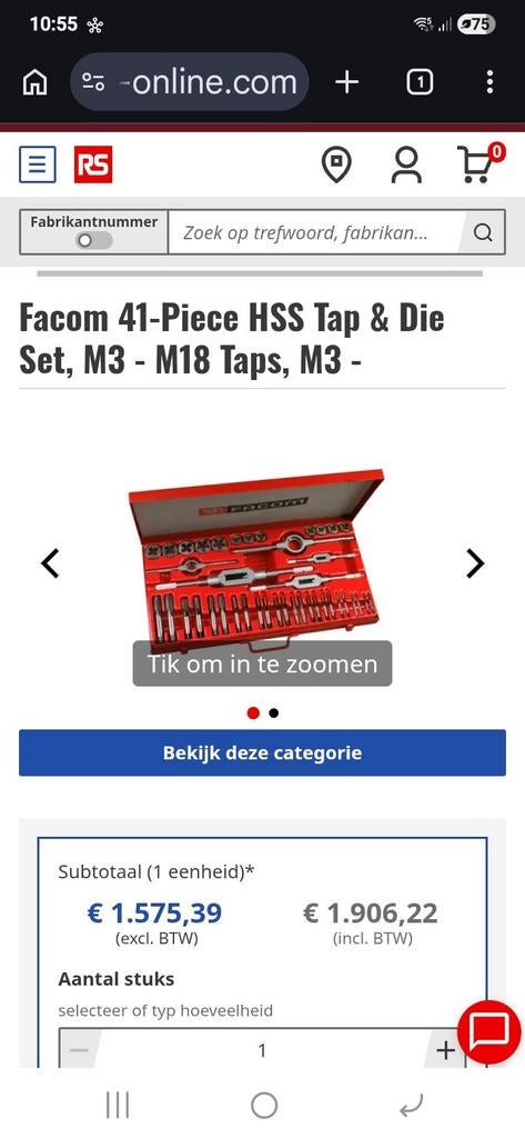 Facom tap set 41stuk HHS stal, Ophalen of Verzenden, Nieuw