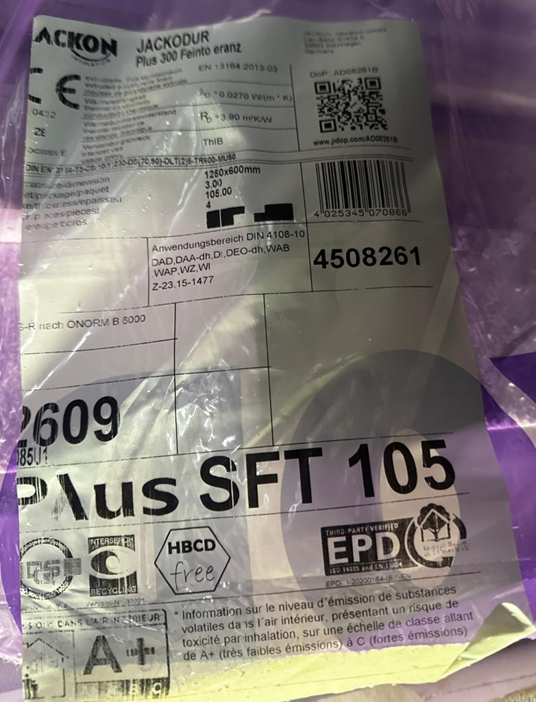Te koop: JACKODUR gevelisolatie XPS platen – 105 mm, Bricolage & Construction, Enlèvement, Comme neuf