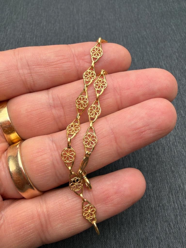 Goud 18 karaat, armband, Handgemaakte, 18 cm, Ophalen, Goud