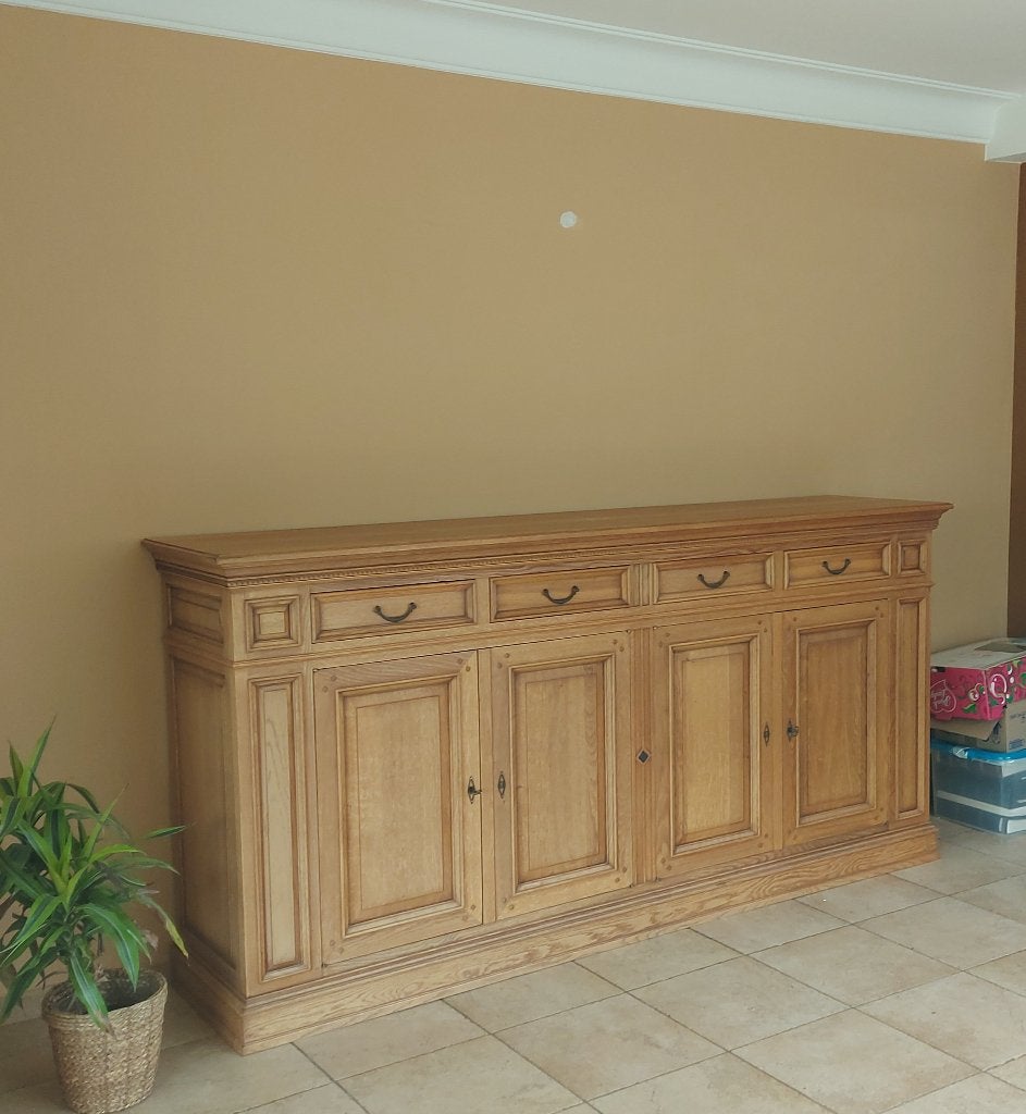 Dressoir en chêne massif, Maison & Meubles, 200 cm ou plus, Avec tablette(s), Klassiek, Comme neuf