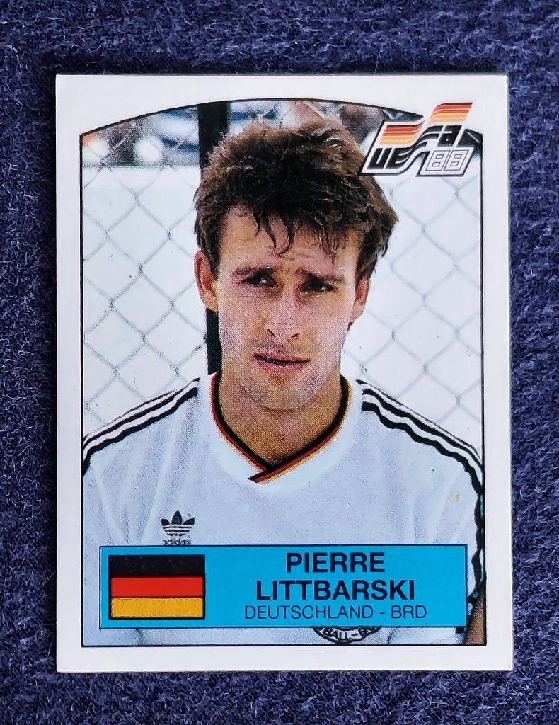 Panini sticker card voetbal ' EK Euro 1988 - P. Littbarski ', Ophalen of Verzenden, Nieuw, Poster, Plaatje of Sticker