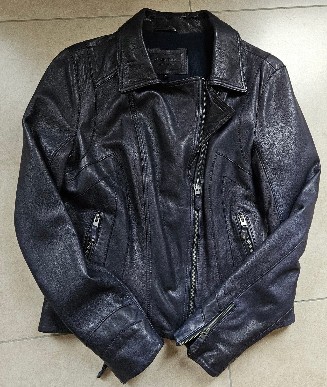 Claudia Sträter leder vest 42, Blauw, Maat 42/44 (L), Nieuw, Ophalen of Verzenden