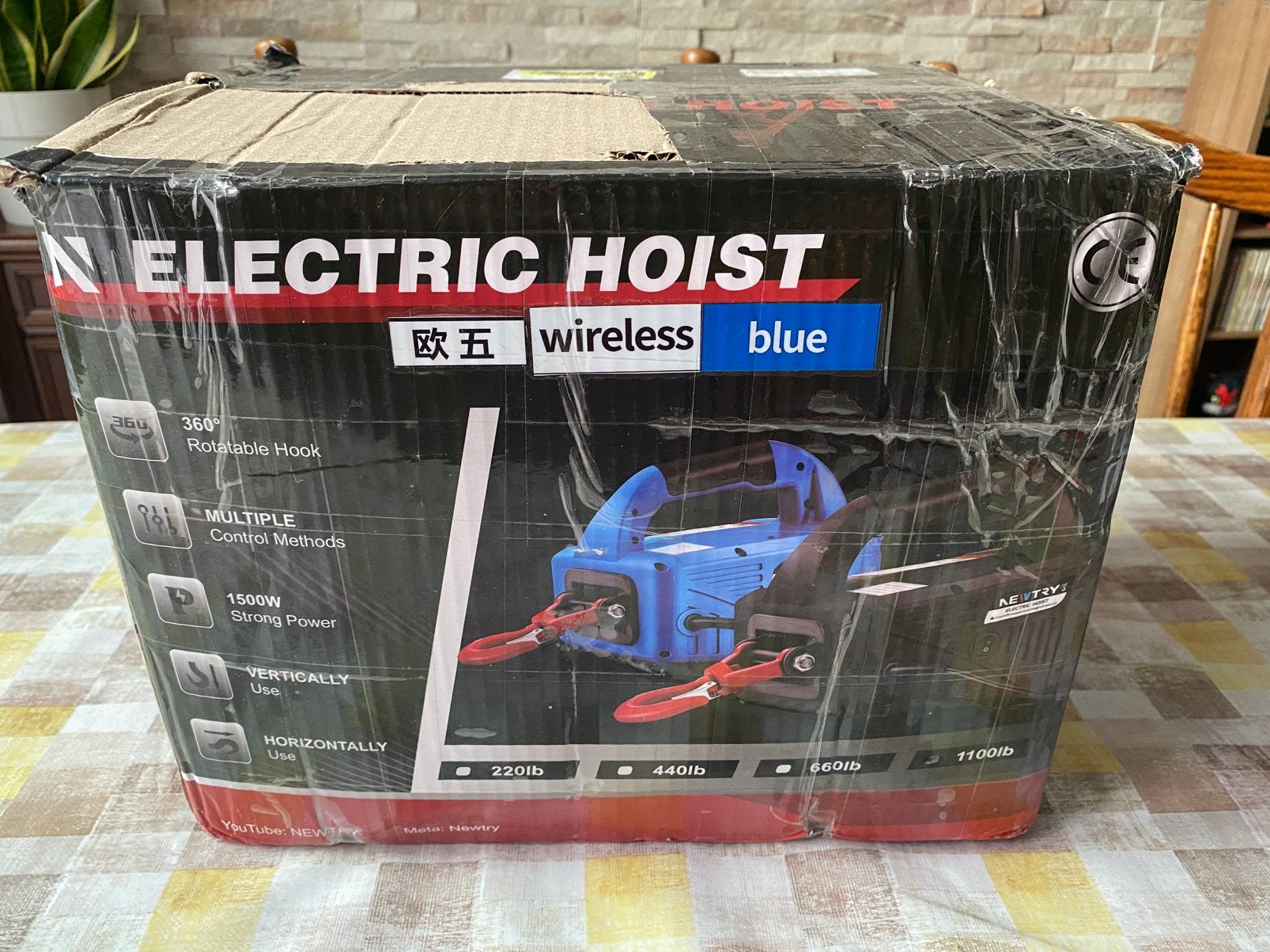 Nieuwe Elektrische Takel met afstandsbediening- 1500W, Ophalen of Verzenden, Nieuw, Elektrisch